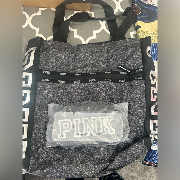 PINK Victoria's Secret Handbags - Brand New PINK tote bag with matching make up bag